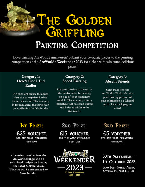 ArcWorlde Weekender 2023 Ticket (with Miniature) 30th September - 1st October 2023